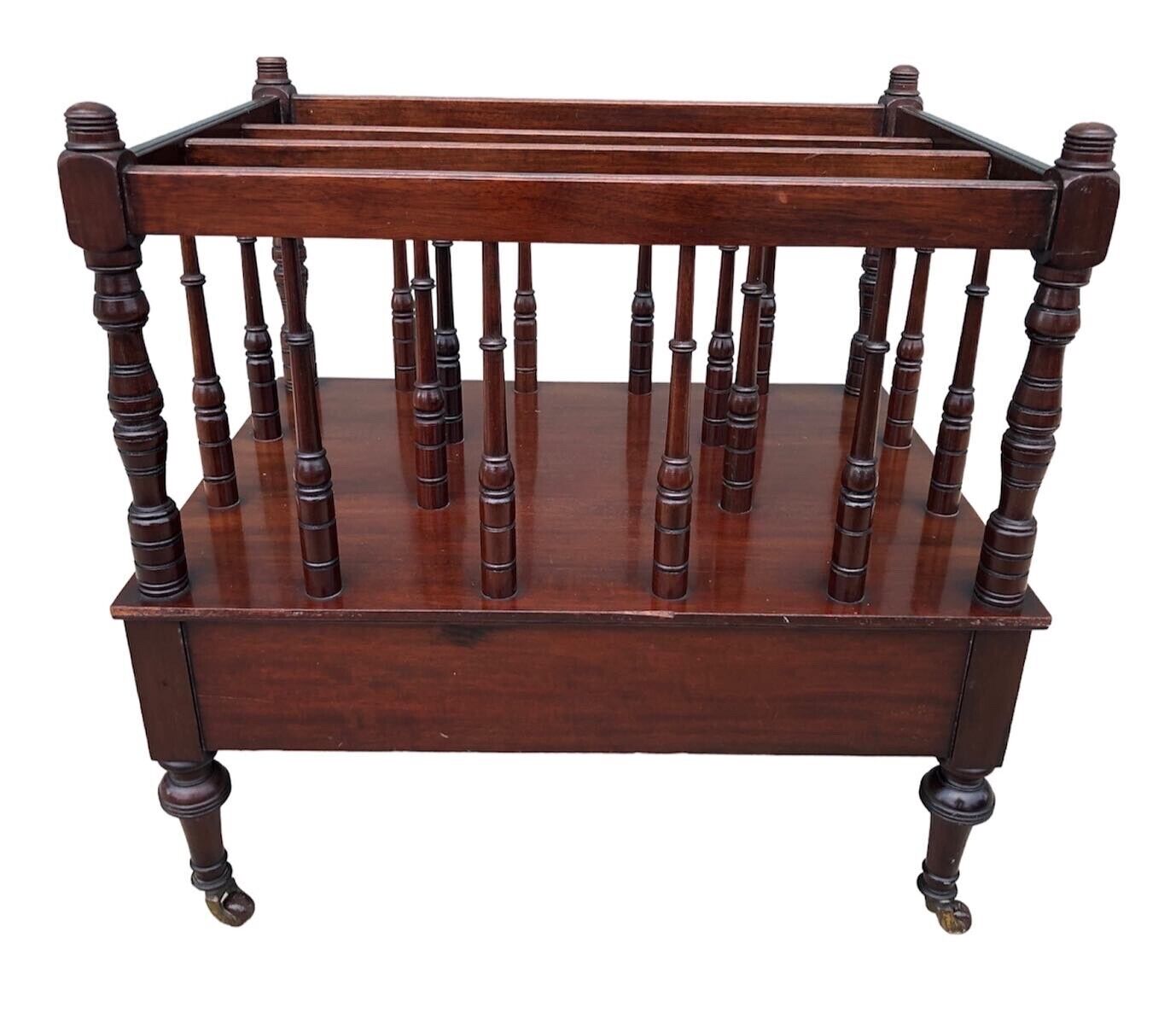 000900....Antique Mahogany Canterbury / Magazine Rack