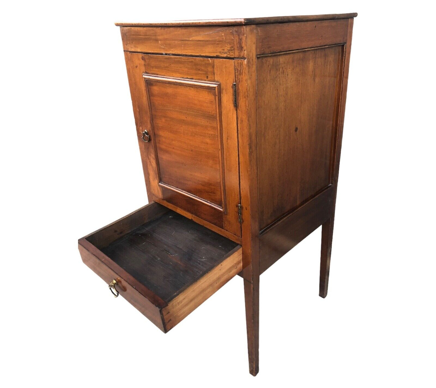 000896....Handsome Antique Mahogany Bedside Table / Nightstand ( sold )