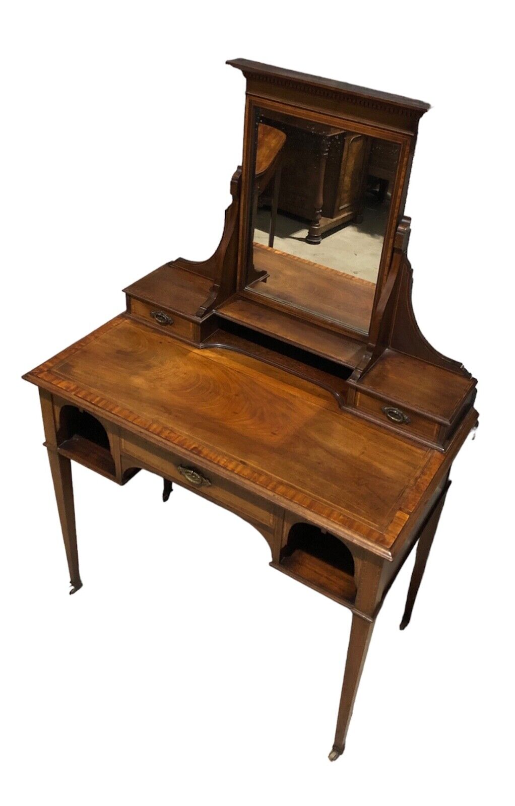 000877....Handsome Edwardian Mahogany Dressing Table ( sold )