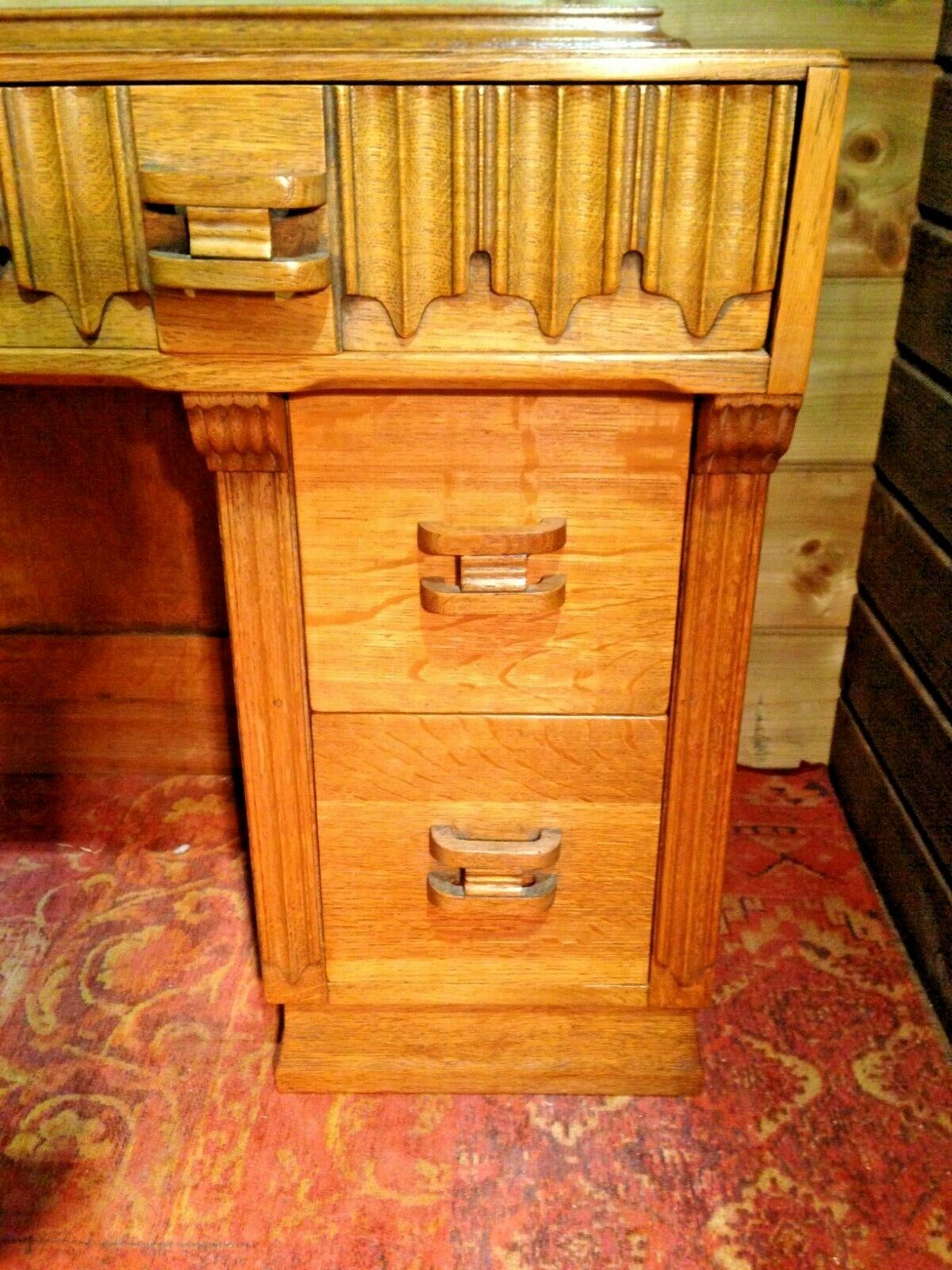 236.....Stunning Art Deco Oak Dressing Table / Vintage Oak Desk