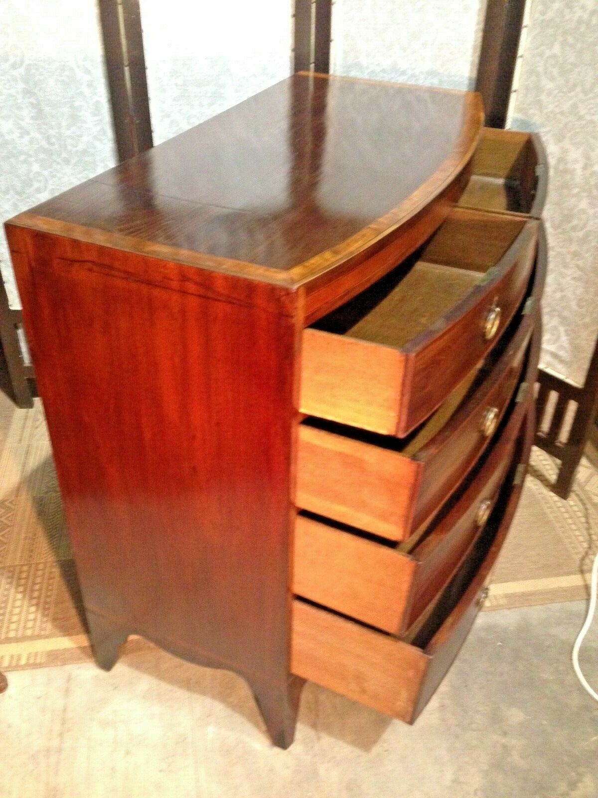 Fabulous Regency Bow Front Mahogany Chest Of Drawers ( SOLD )