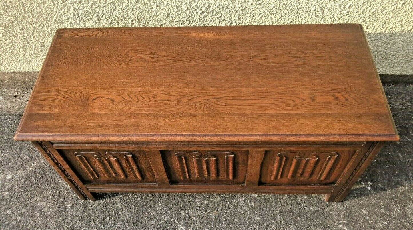 Vintage Oak Coffer By Jaycee Carved Oak Storage Chest