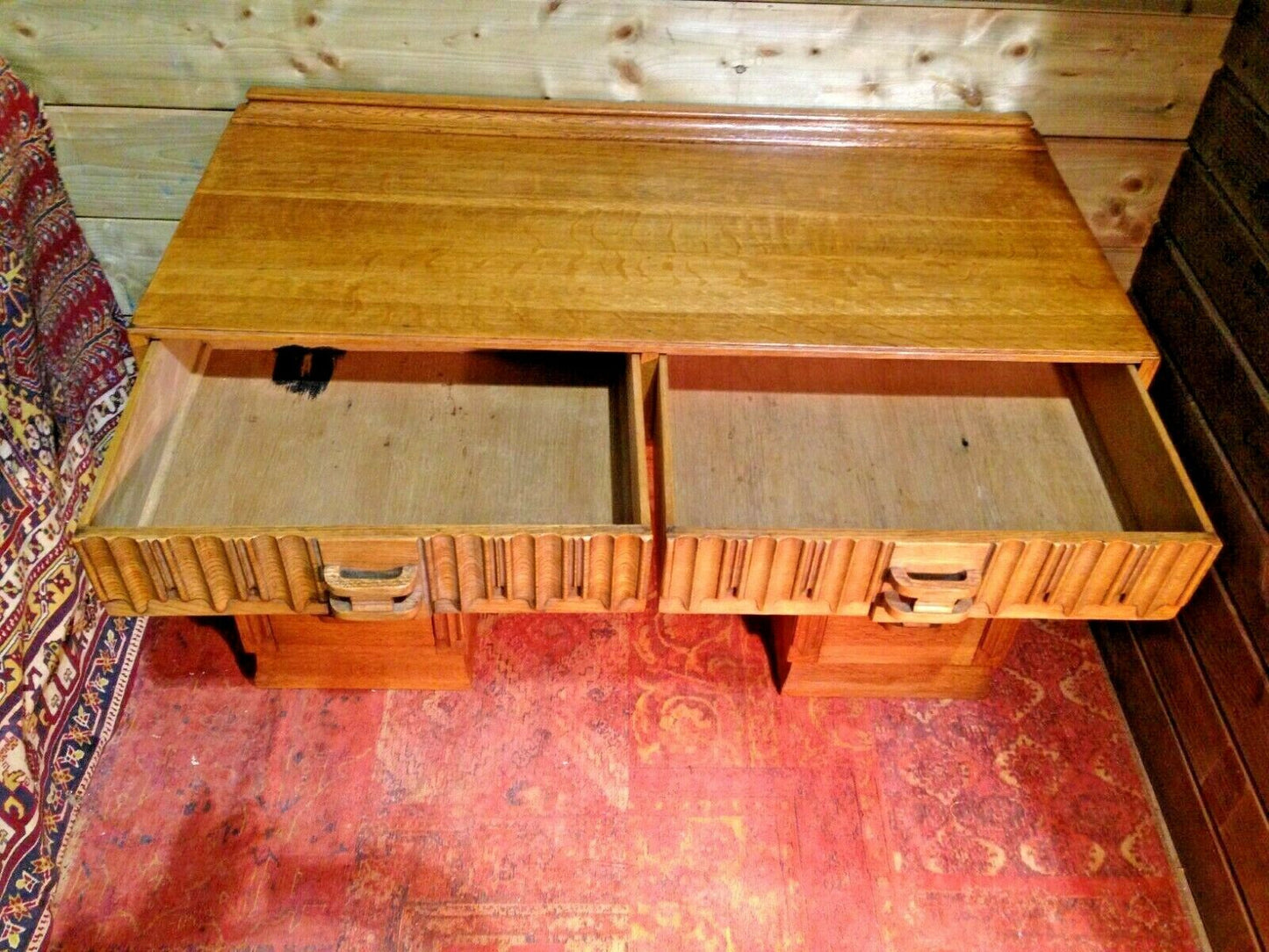 236.....Stunning Art Deco Oak Dressing Table / Vintage Oak Desk