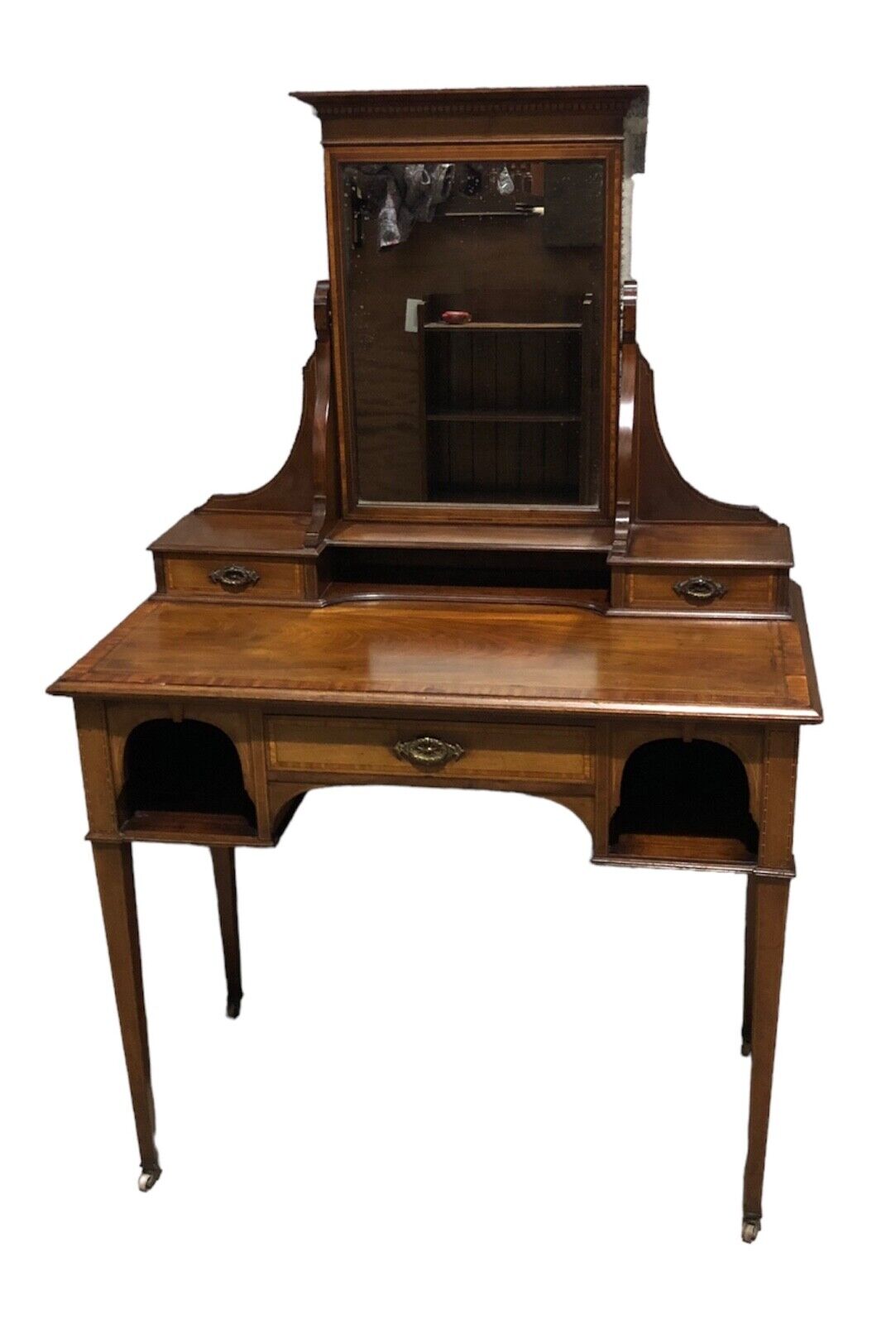 000877....Handsome Edwardian Mahogany Dressing Table ( sold )