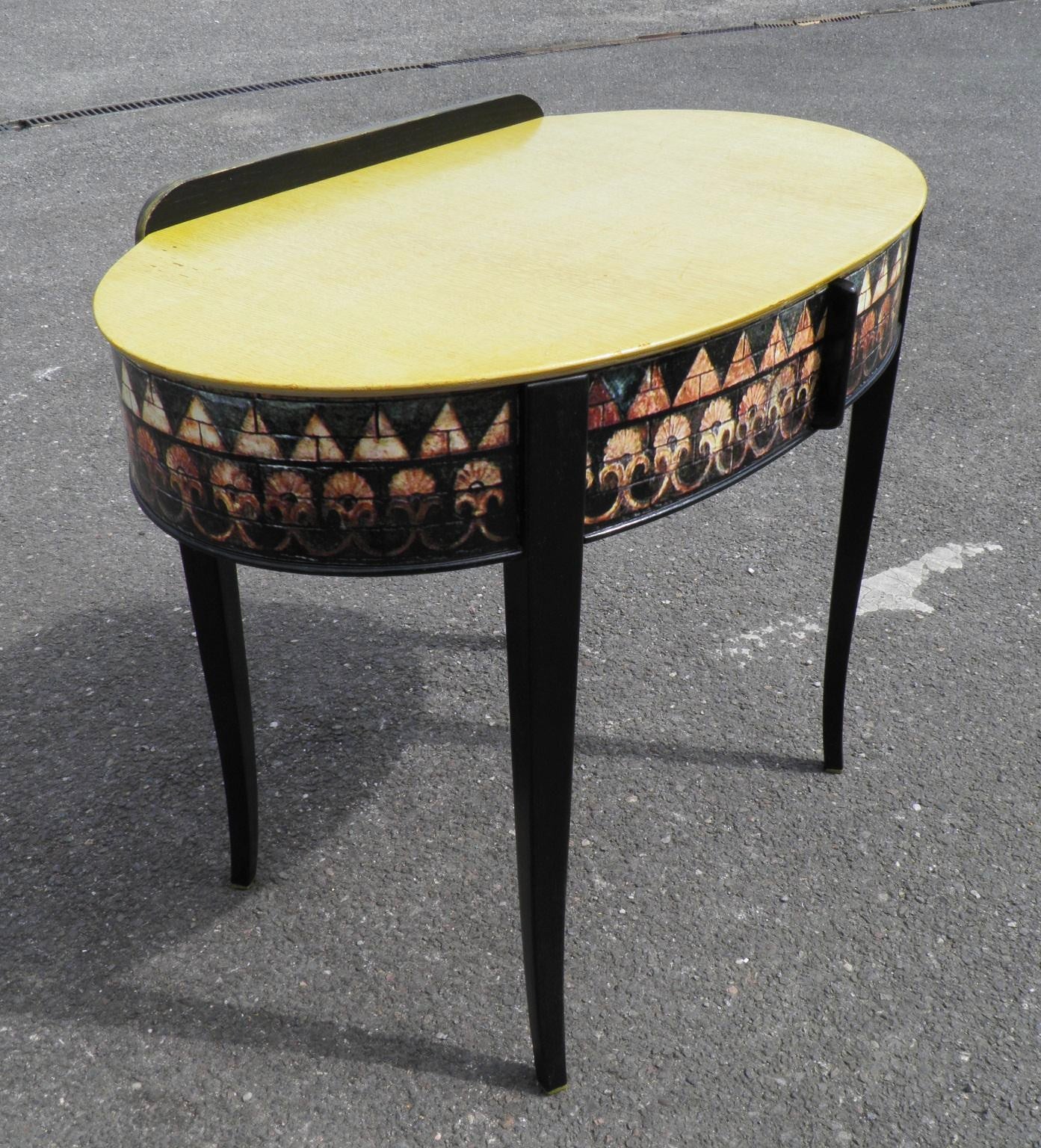 Vintage Art Deco Writing Table With Egyptian Decoration