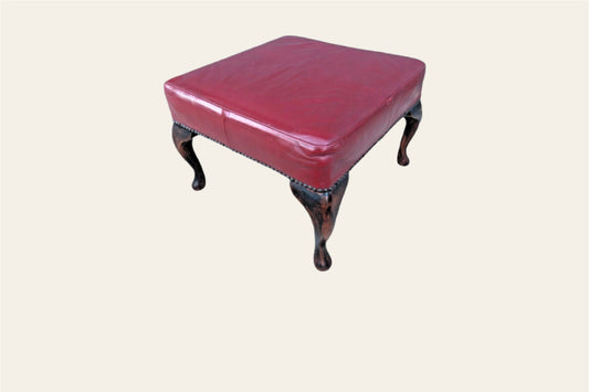 023.....Superior Quality Vintage Red Leather Footstool ( sold )