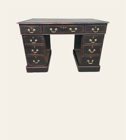 000957....Handsome Antique Pedestal Desk ( sold )