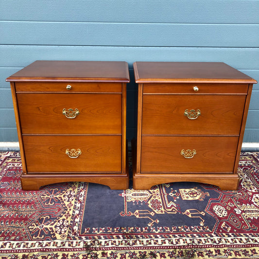 Pair Of Stag Bedside Chests / Stag Bedside Cabinets ( SOLD )