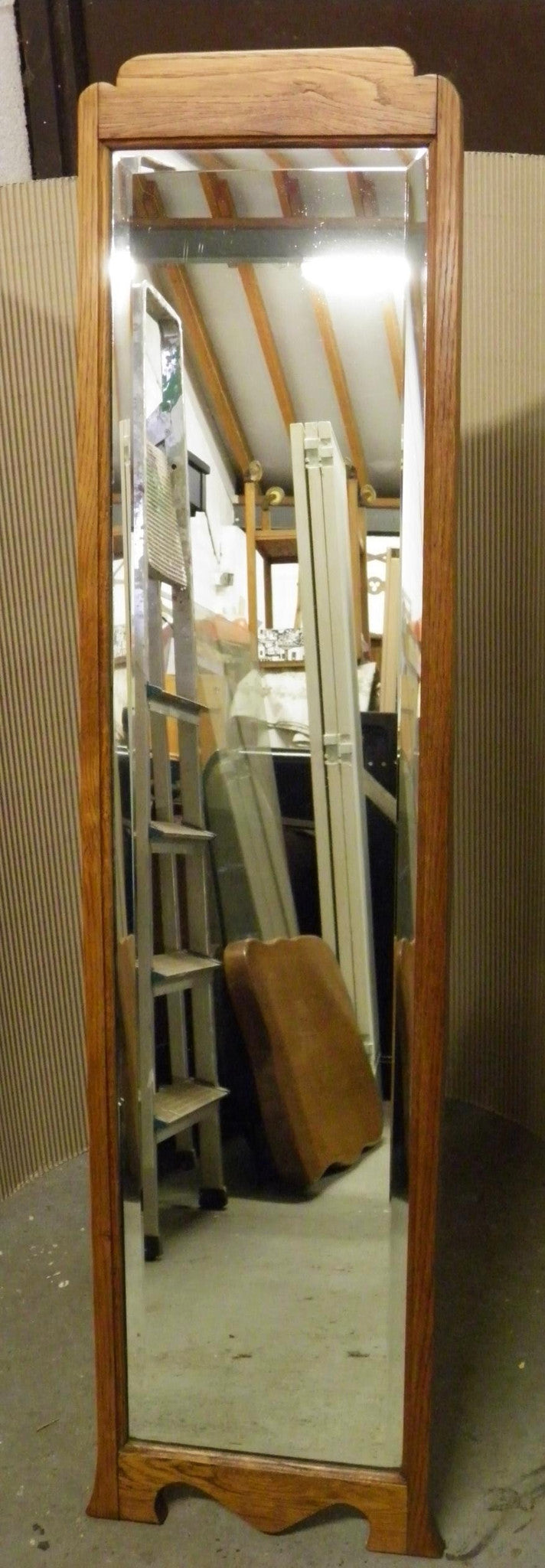 Arts And Crafts Oak Cheval Mirror