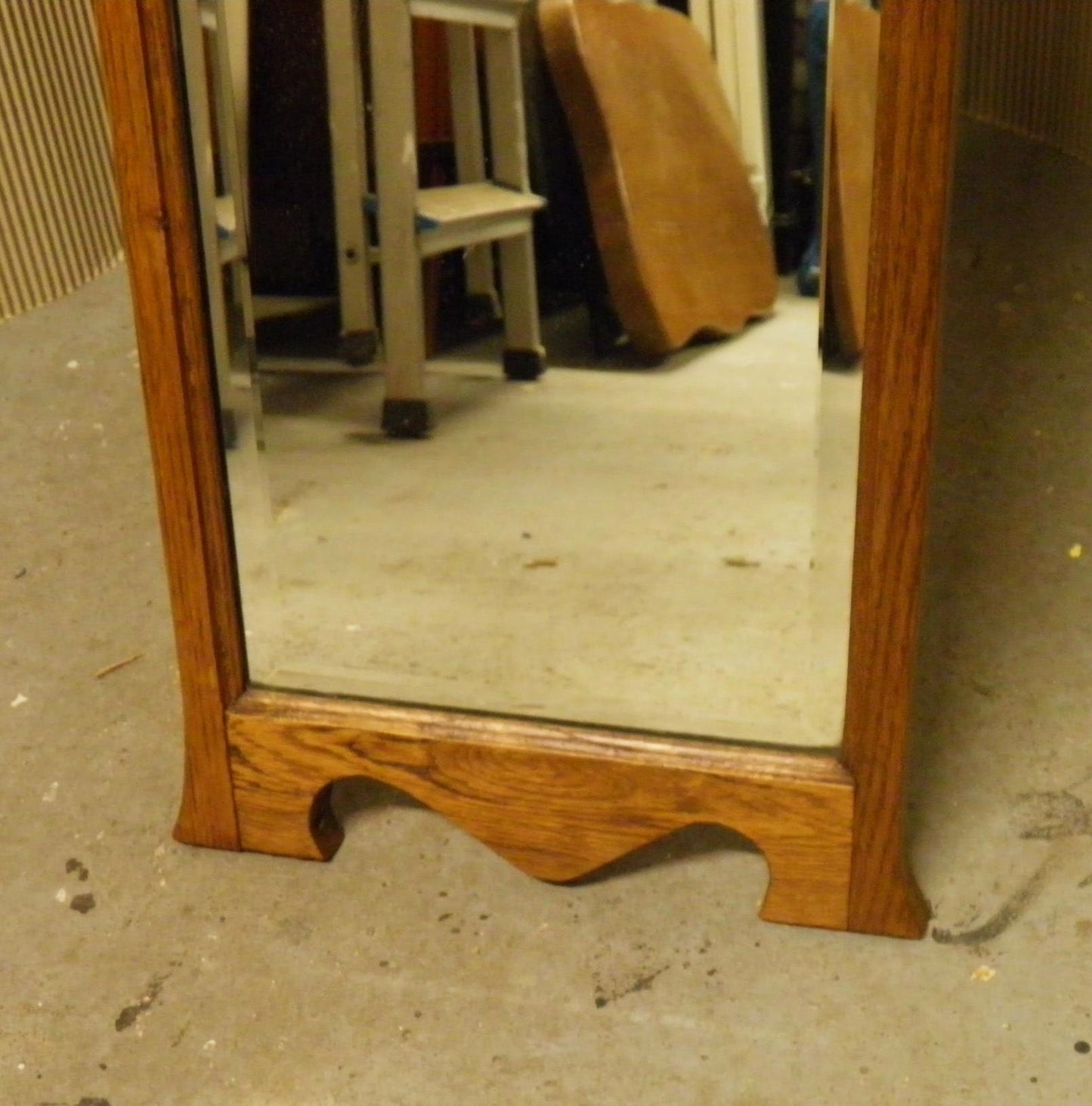Arts And Crafts Oak Cheval Mirror