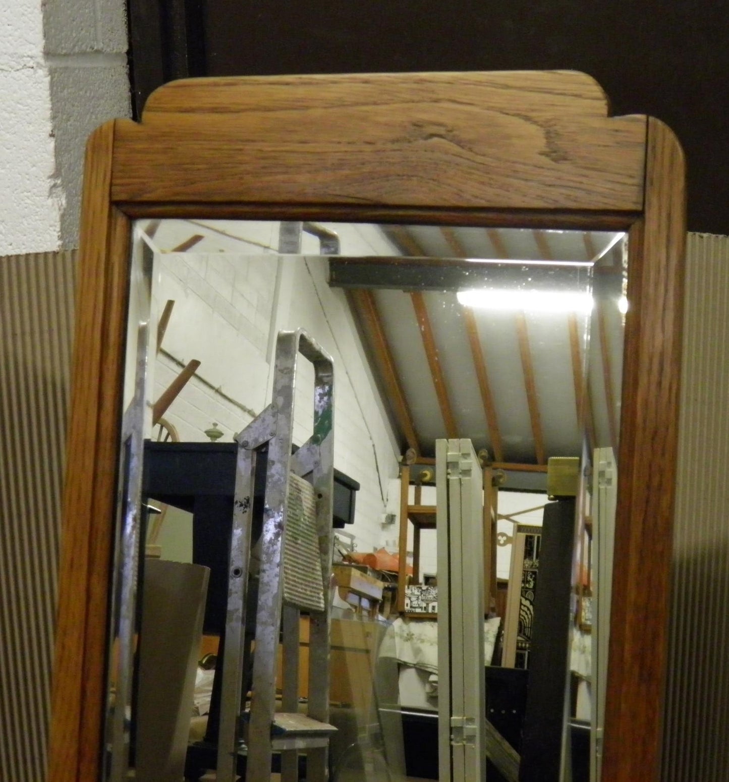 Arts And Crafts Oak Cheval Mirror