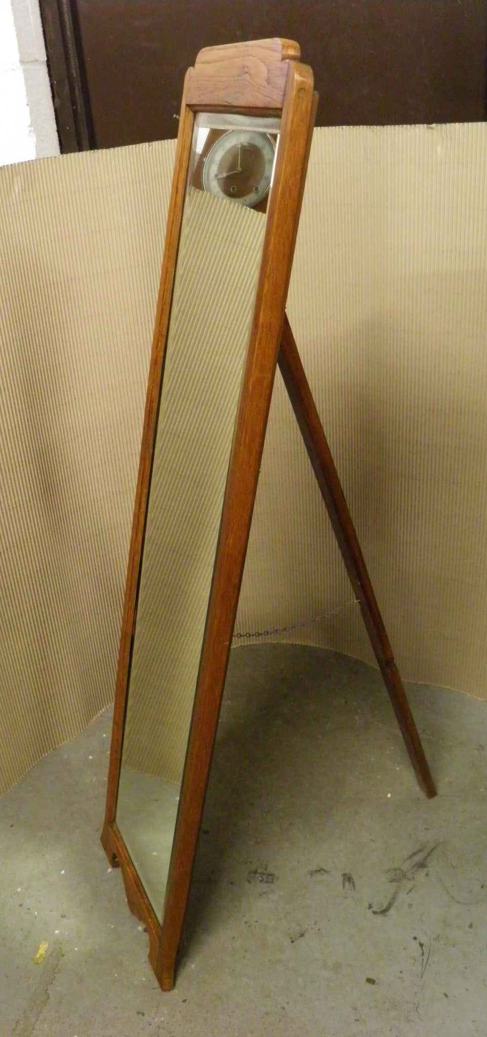 Arts And Crafts Oak Cheval Mirror