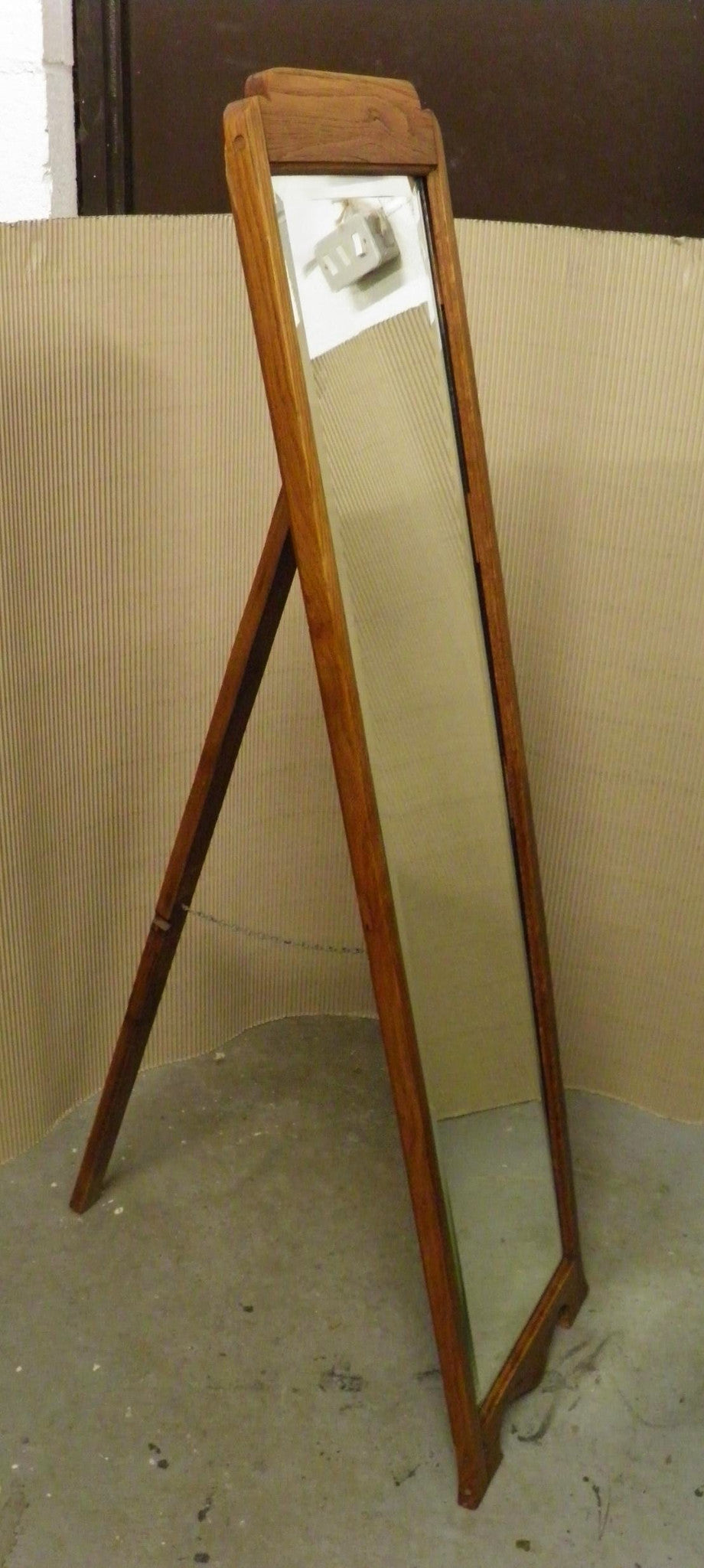 Arts And Crafts Oak Cheval Mirror