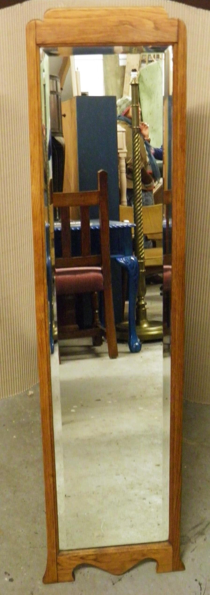 Arts And Crafts Oak Cheval Mirror