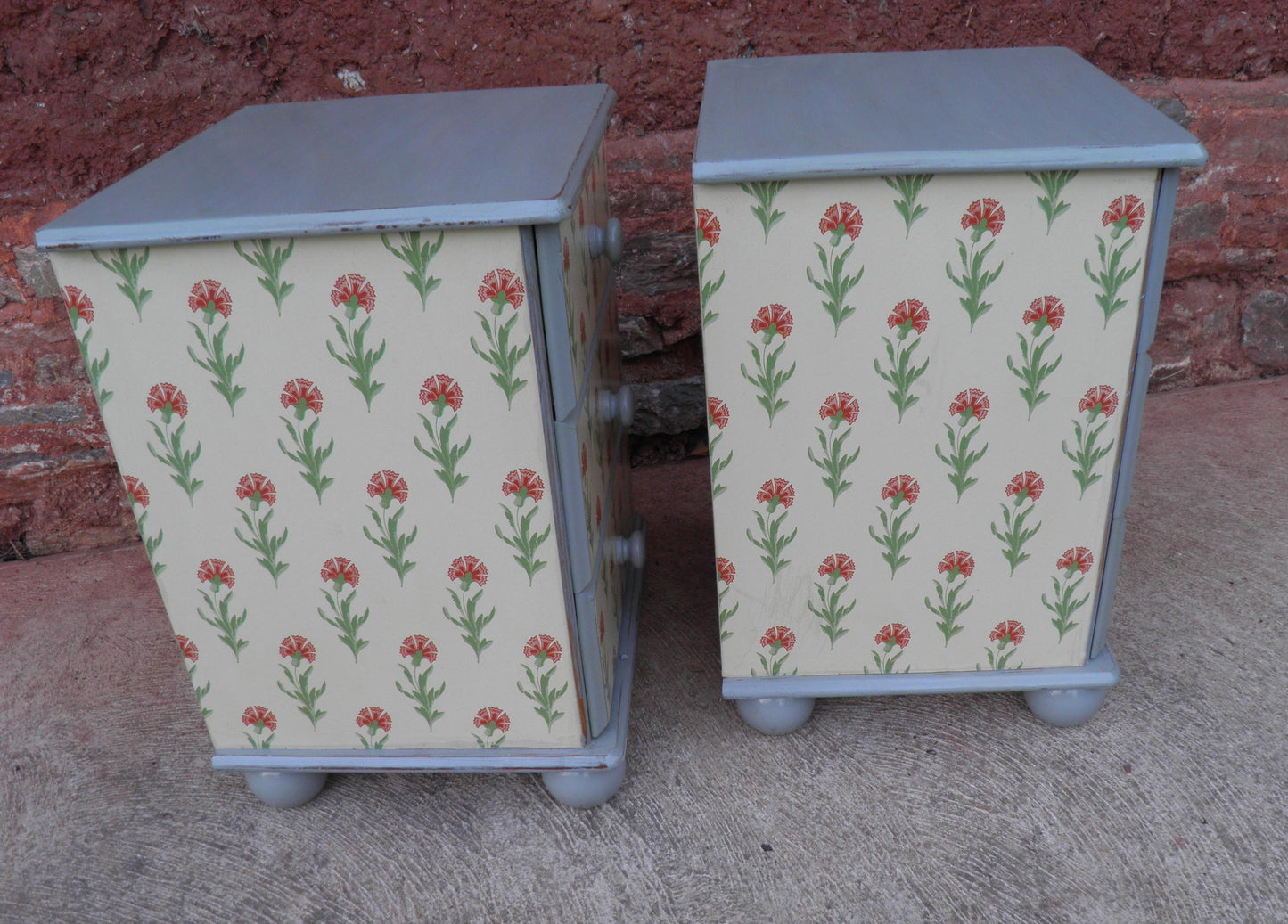 A Pair Of Upcycled Pine Bedside Chests / Bedside Cabinets