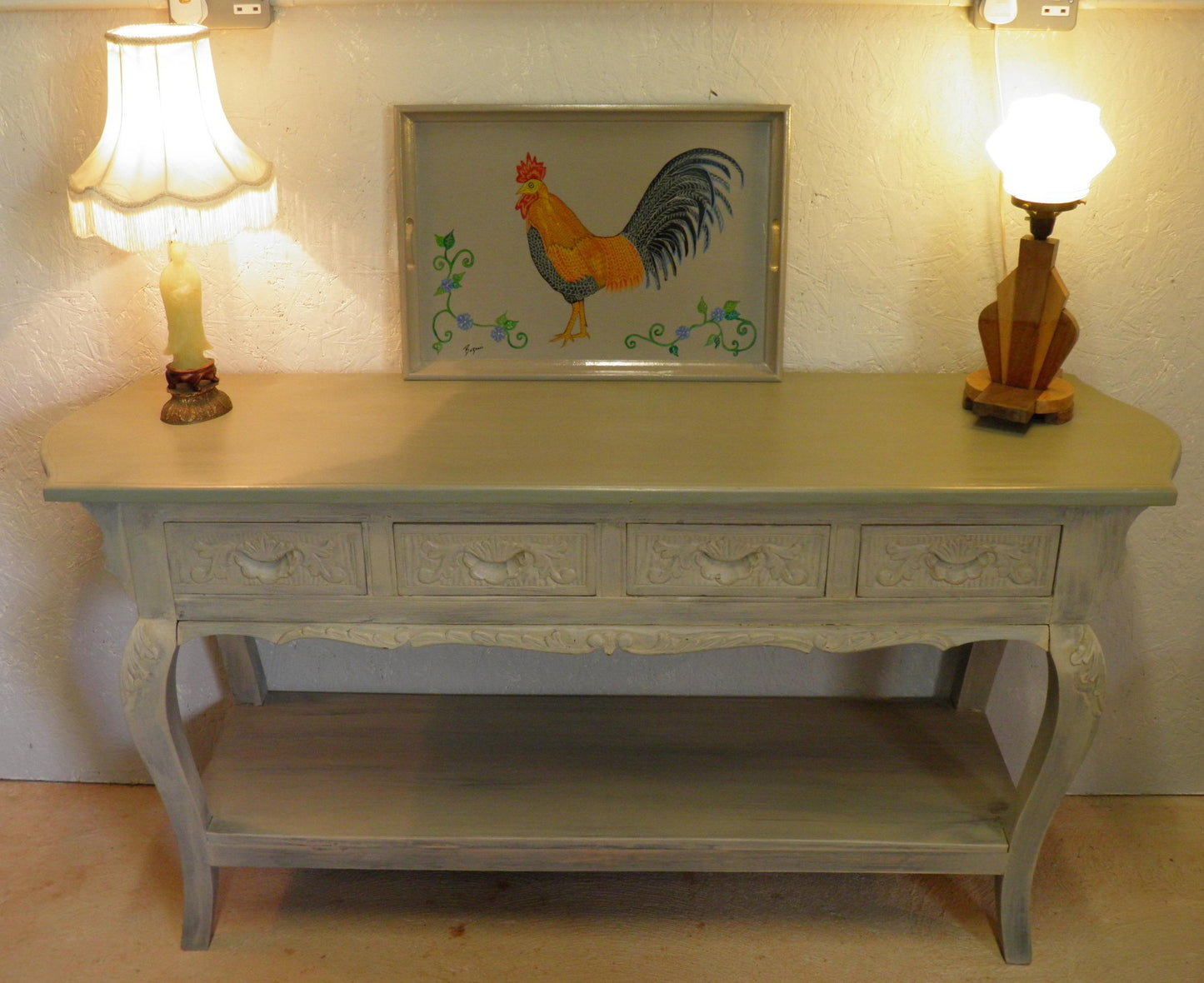 Oriental Hardwood Console Table / Side Table / Sideboard