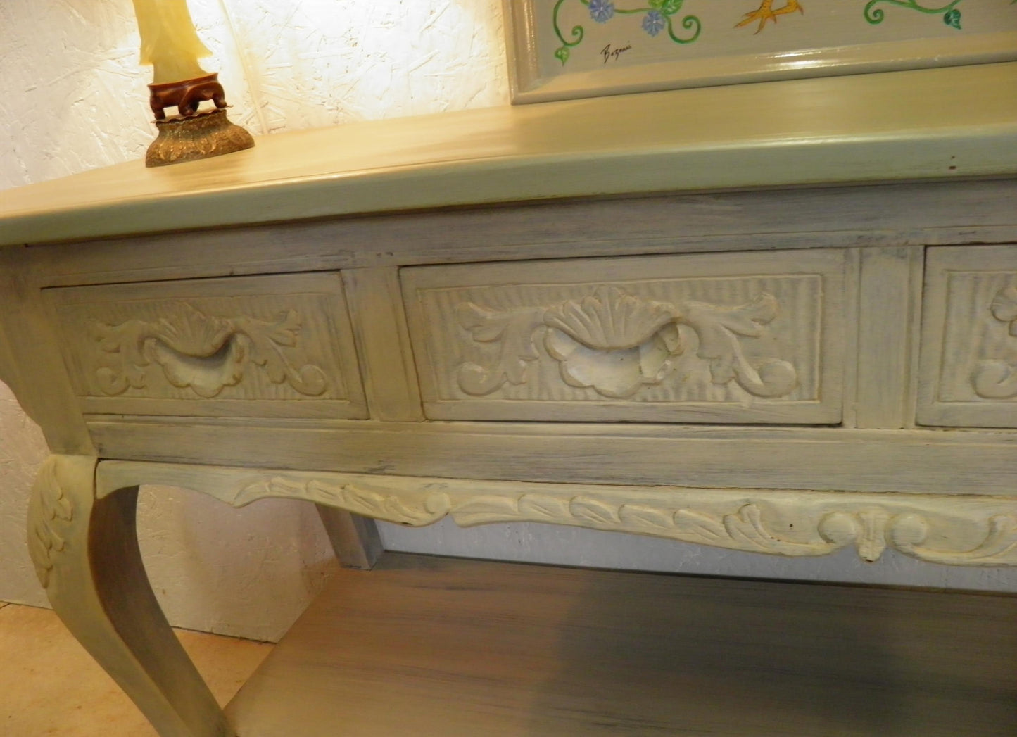 Oriental Hardwood Console Table / Side Table / Sideboard