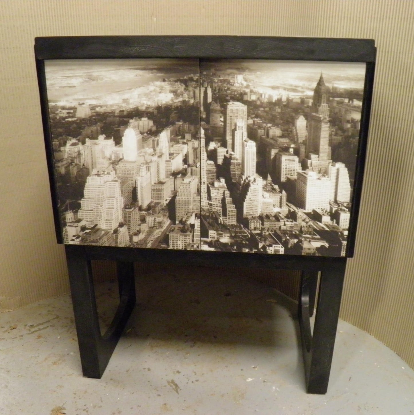 Funky Retro Upcycled 'New York' Record Cabinet