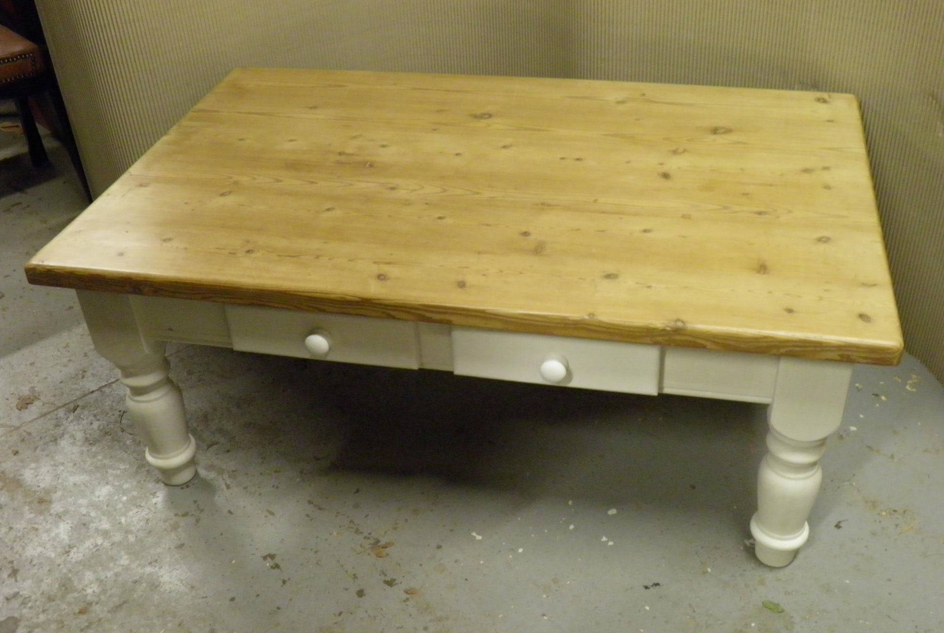 Pine farmhouse shop coffee table