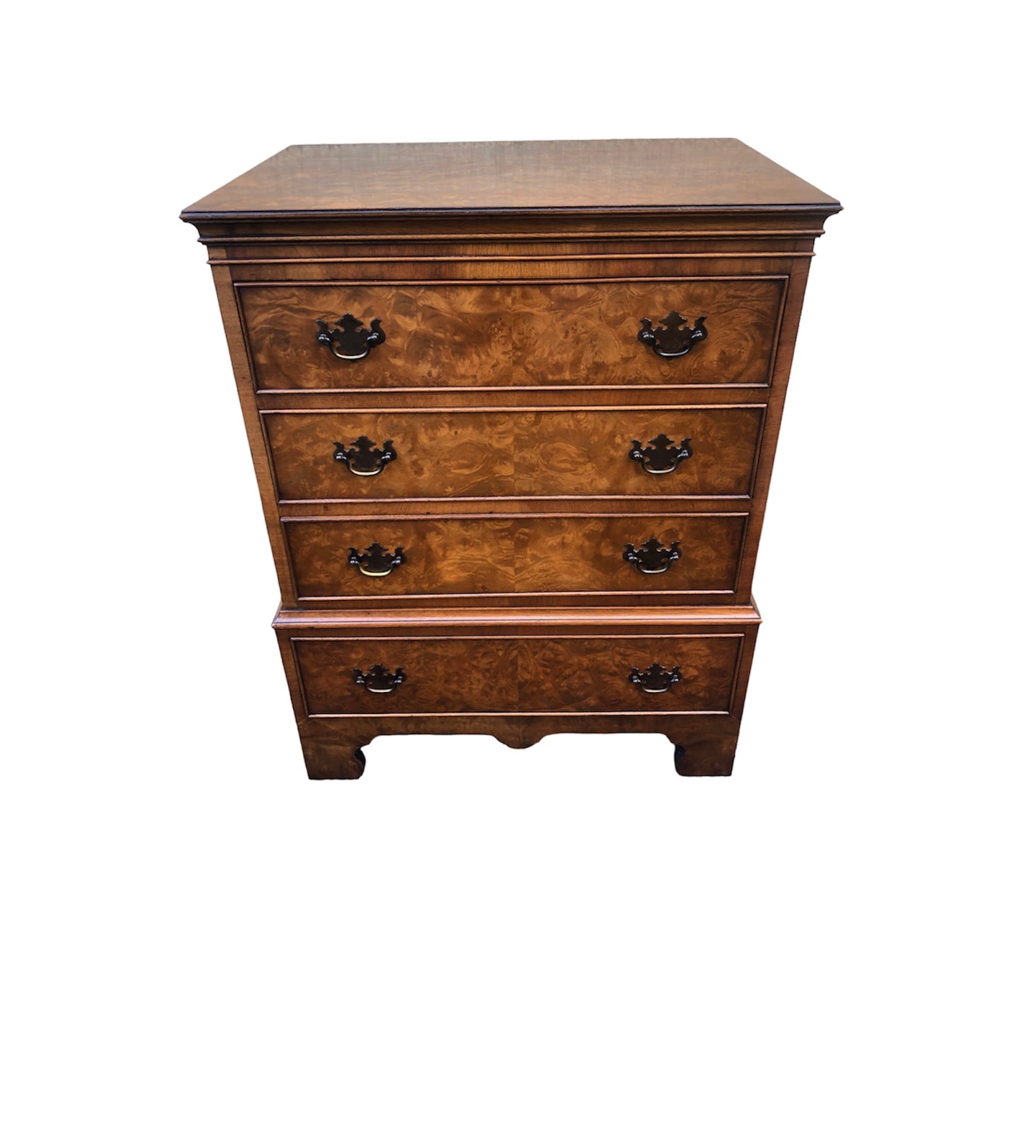 000856....Handsome Vintage Figured Walnut Chest Of Drawers ( sold )