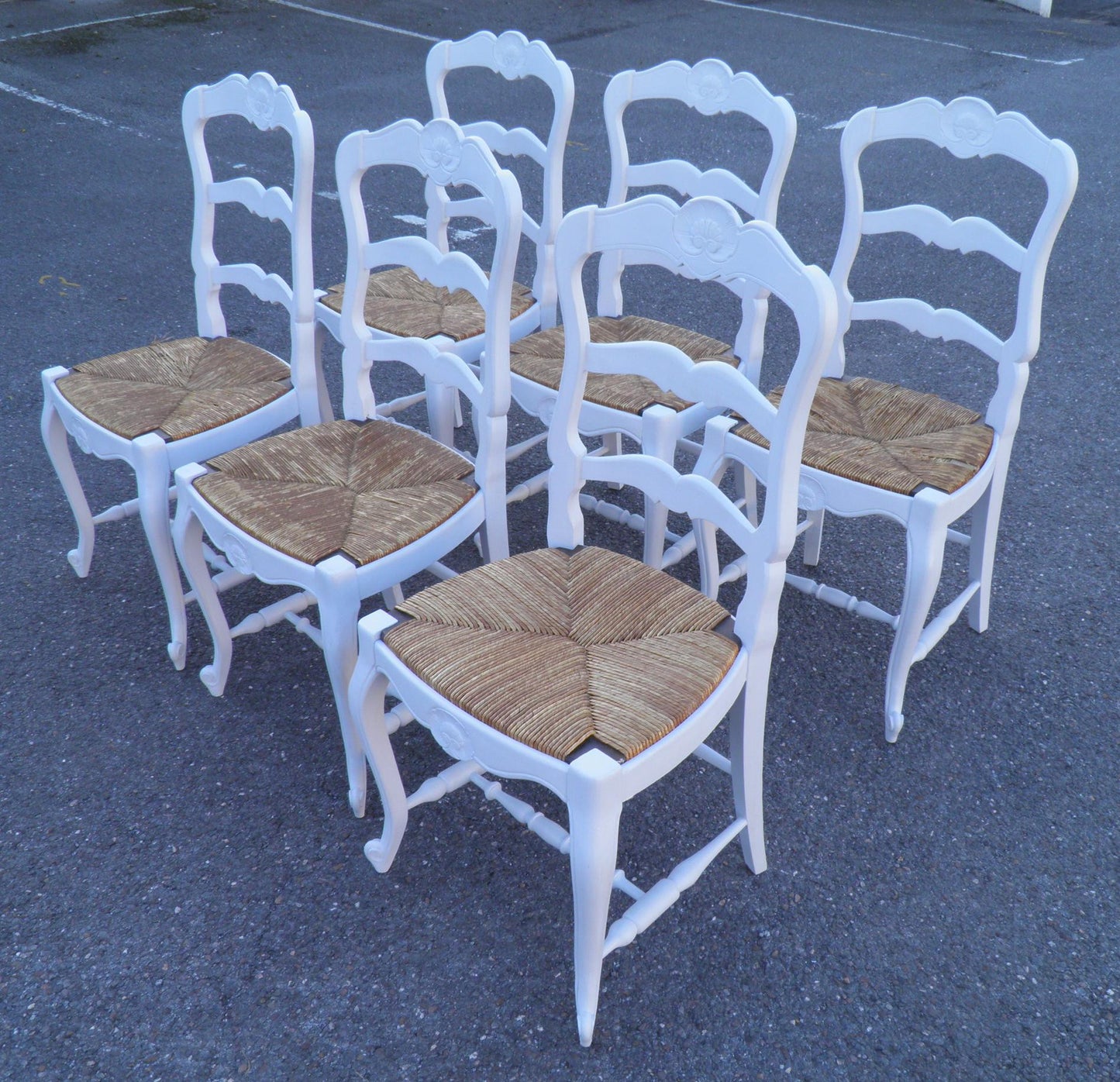 A Set Of Six French Kitchen Dining Chairs Circa 1910