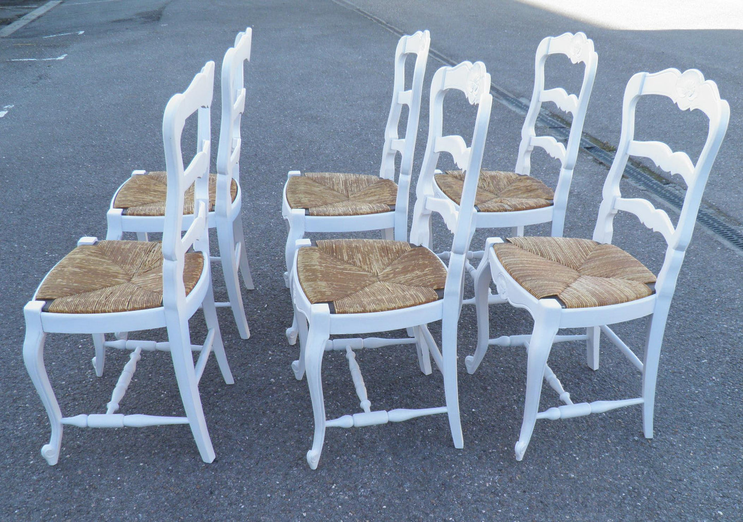 A Set Of Six French Kitchen Dining Chairs Circa 1910