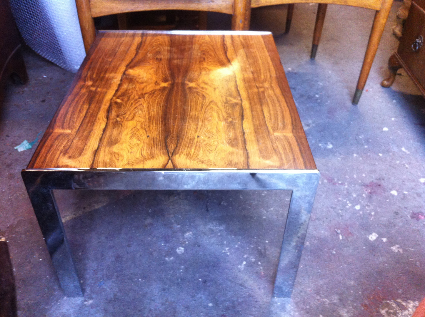 Retro Merrow Associates Rosewood & Chrome Coffee Table Or End Table