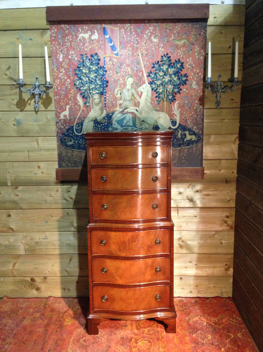 209.....Vintage Reprodux Mahogany Chest On Chest / Tallboy Chest