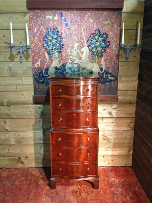 208.....Vintage Reprodux Mahogany Chest On Chest / Tallboy Chest ( SOLD )