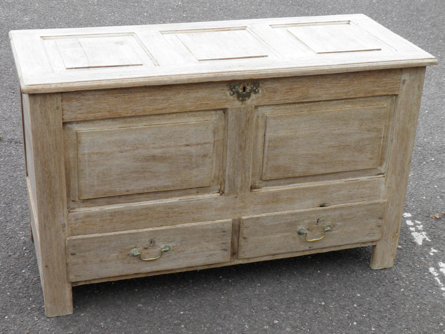 An 18th Century Bleached Oak Mule Chest Coffer