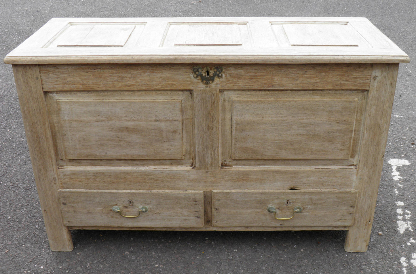 An 18th Century Bleached Oak Mule Chest Coffer