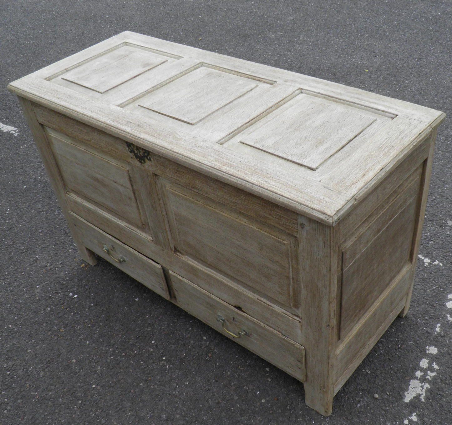 An 18th Century Bleached Oak Mule Chest Coffer