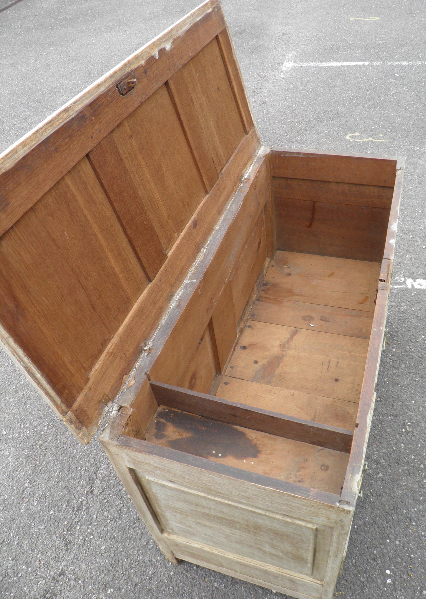 An 18th Century Bleached Oak Mule Chest Coffer