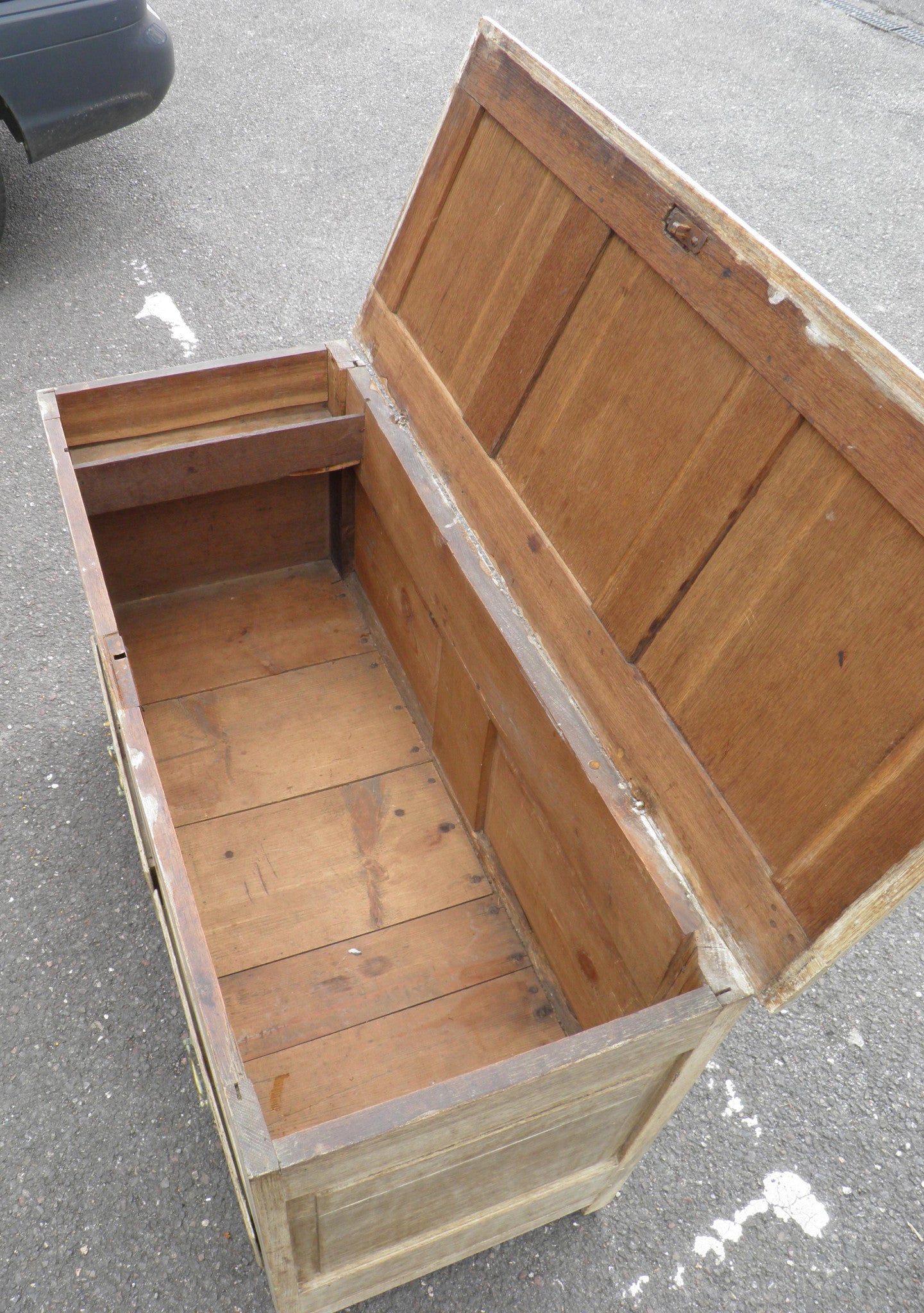 An 18th Century Bleached Oak Mule Chest Coffer