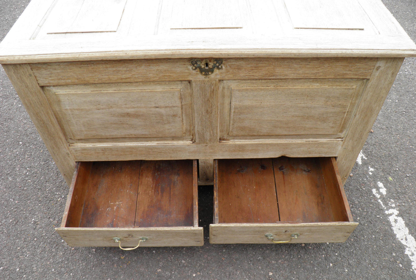 An 18th Century Bleached Oak Mule Chest Coffer