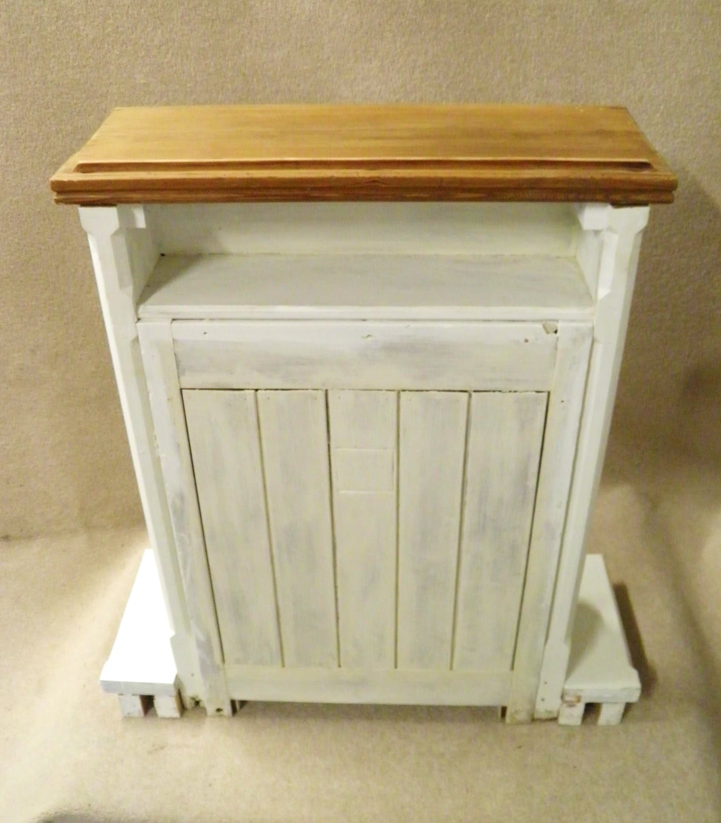 A Reclaimed Gothic Design Pitch Pine Faux Fire Place or Hall Table