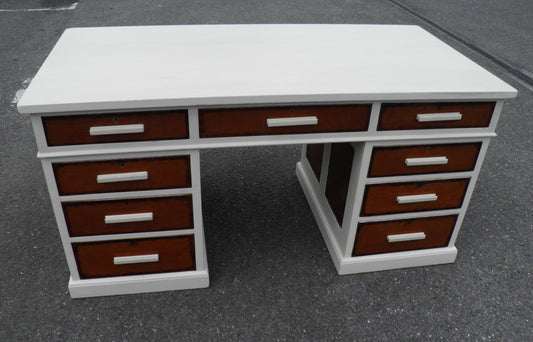 Art Deco 1940's Partners Pedestal Desk