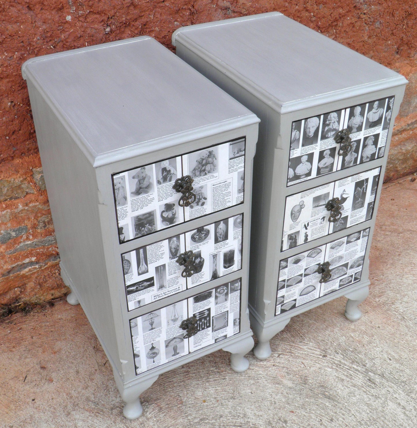 A Pair Of Vintage Upcycled Bedside Chests / Bedside Cabinets