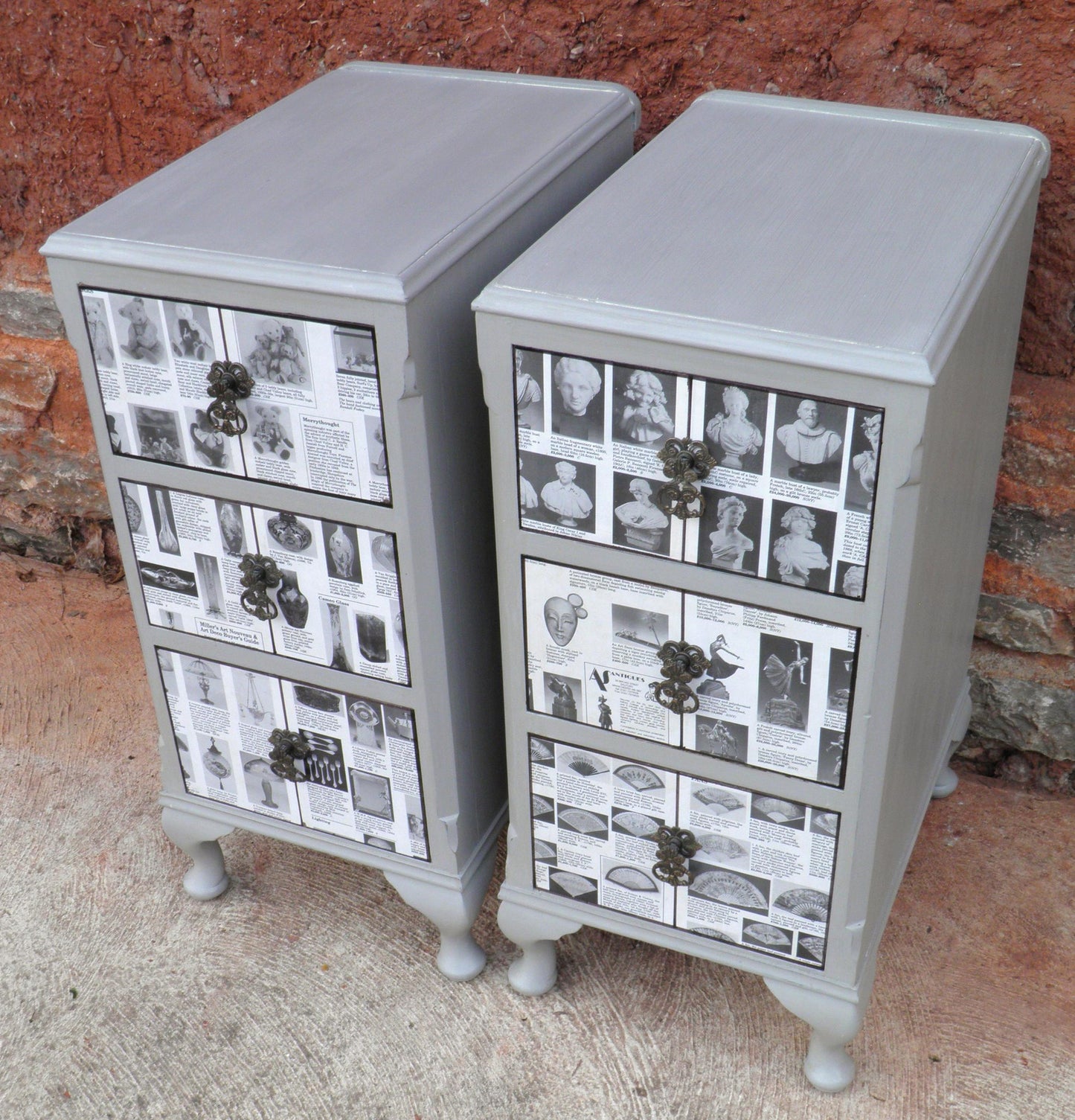 A Pair Of Vintage Upcycled Bedside Chests / Bedside Cabinets