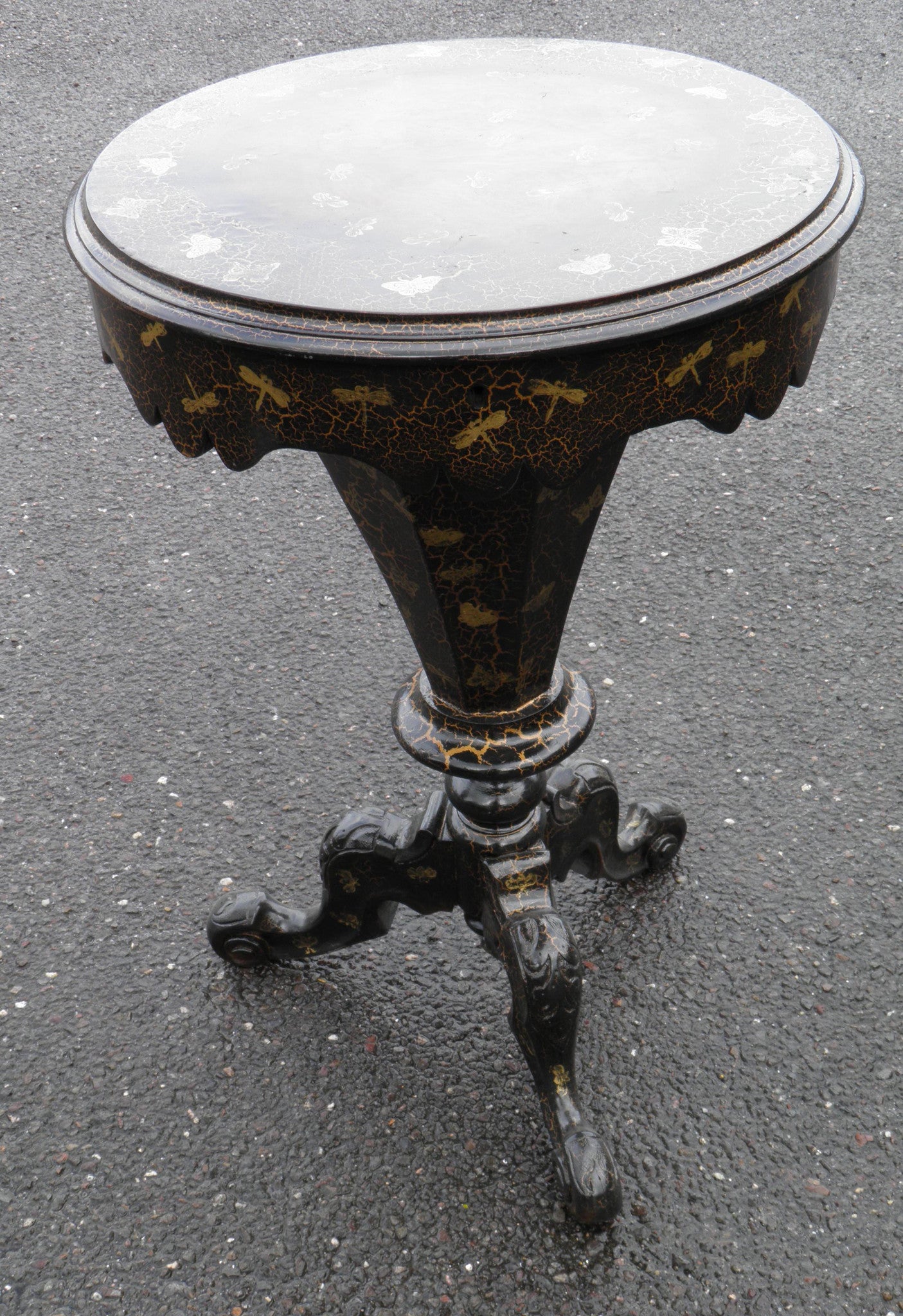 Victorian Decorated Trumpet Workbox
