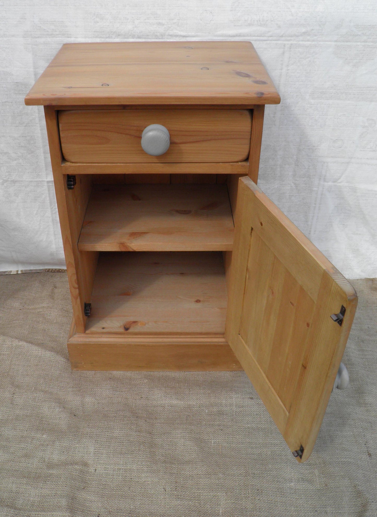 A Pair Of Vintage Solid Pine Bedside Cabinets