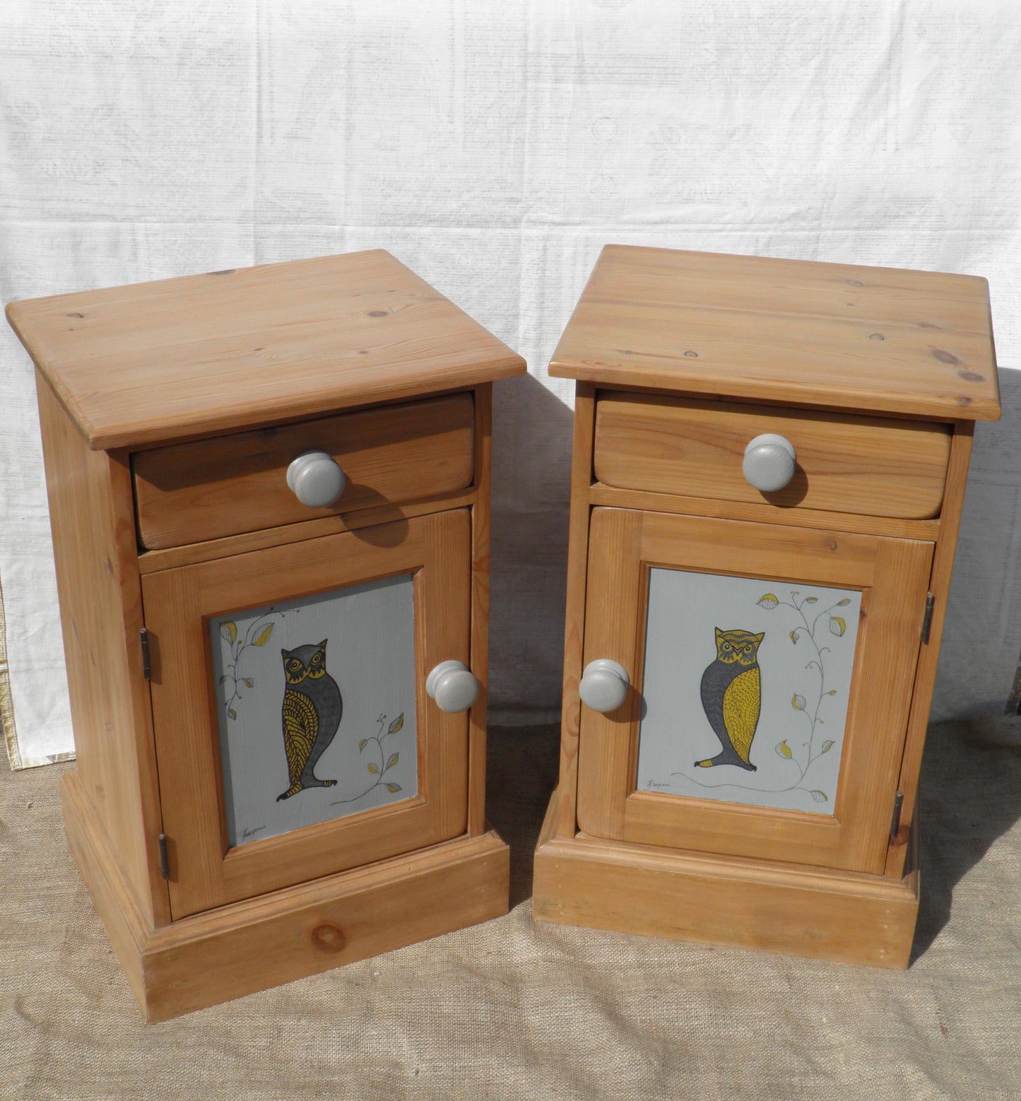 A Pair Of Vintage Solid Pine Bedside Cabinets