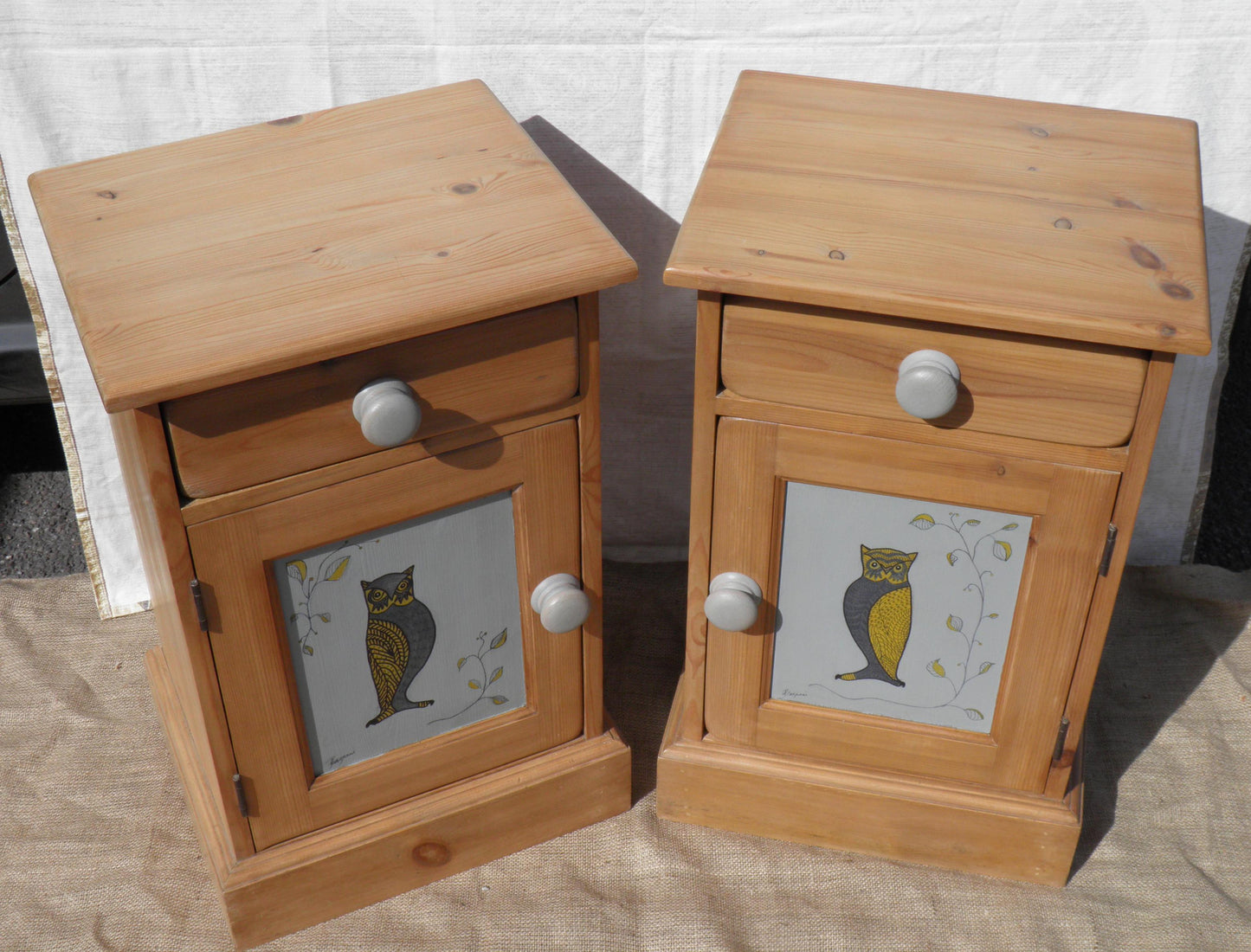 A Pair Of Vintage Solid Pine Bedside Cabinets