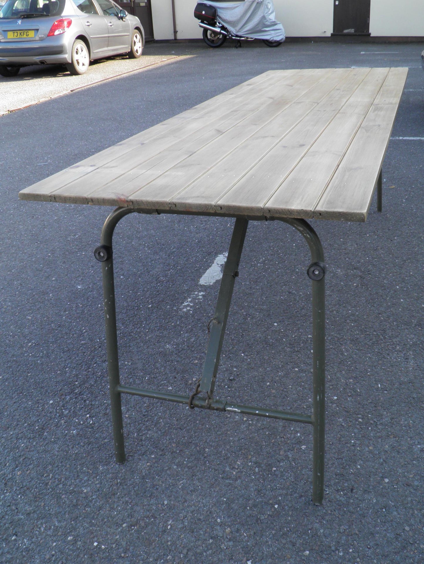 Upcycled Pine Industrial Style Trestle Dining Table / Desk