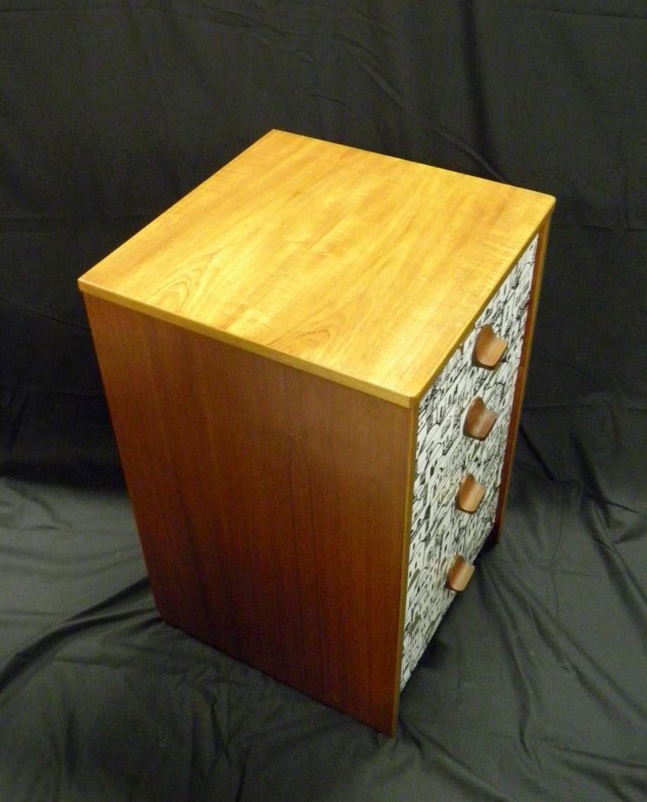 VINTAGE RETRO CHEST WITH FABULOUS FORNASETTI DECORATION