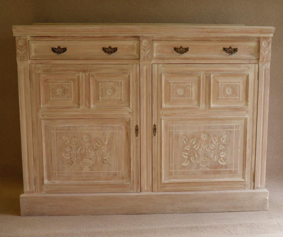 Substantial Bleached Walnut Sideboard Dresser Base Circa 1900