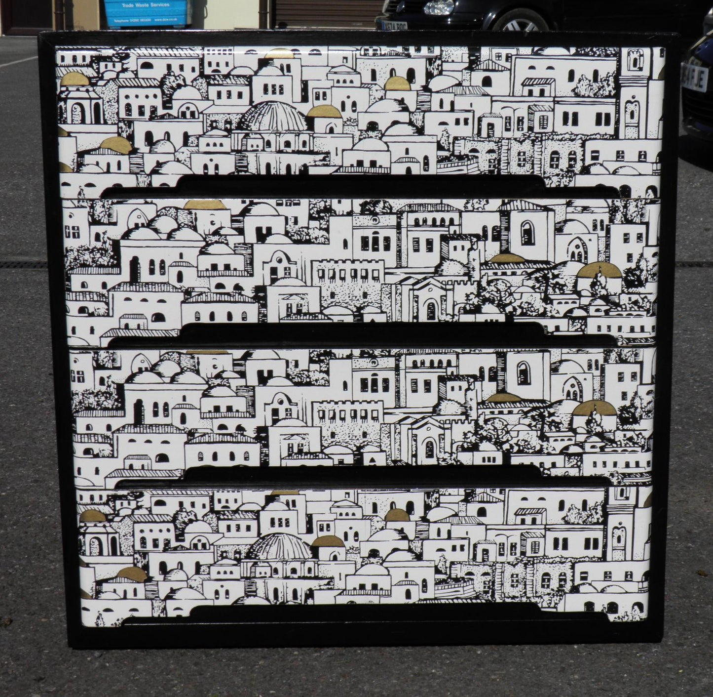 RETRO FORNASETTI DECOUPAGE CHEST OF DRAWERS BY CENTA