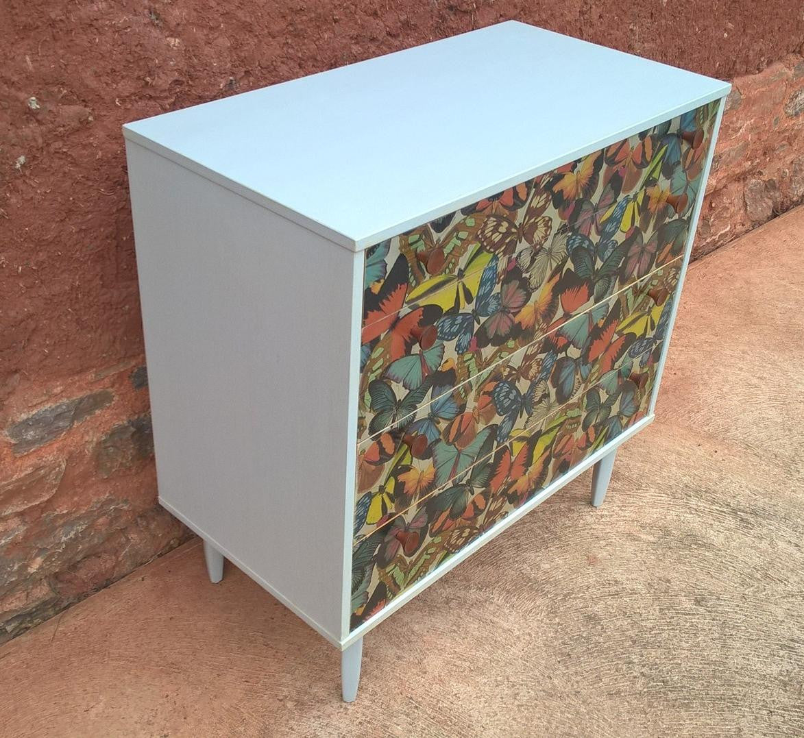Vintage Retro Upcycled Chest Of Drawers