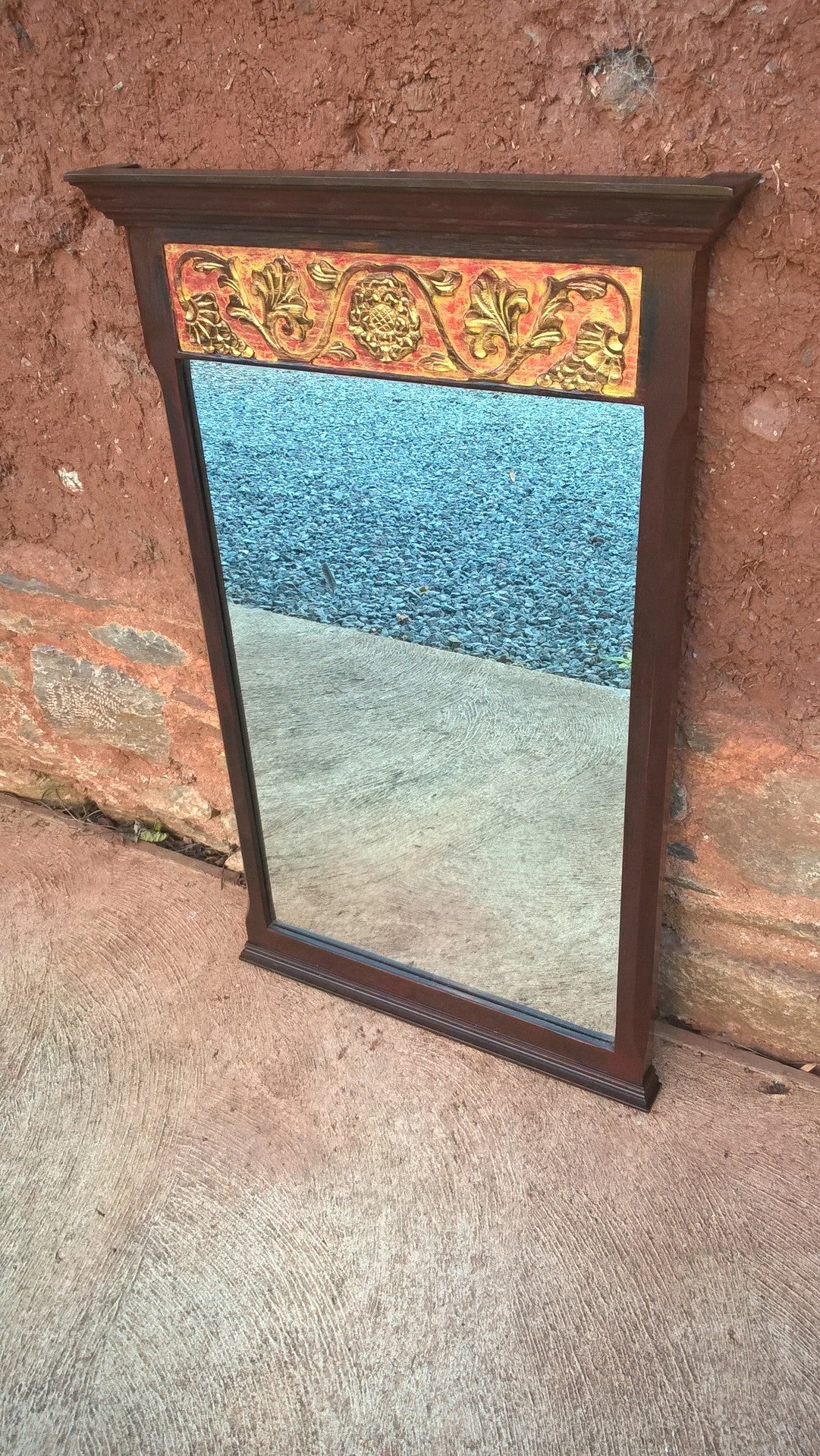 Carved Oak Mirror