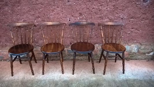Set Of Four Antique Kitchen Chairs